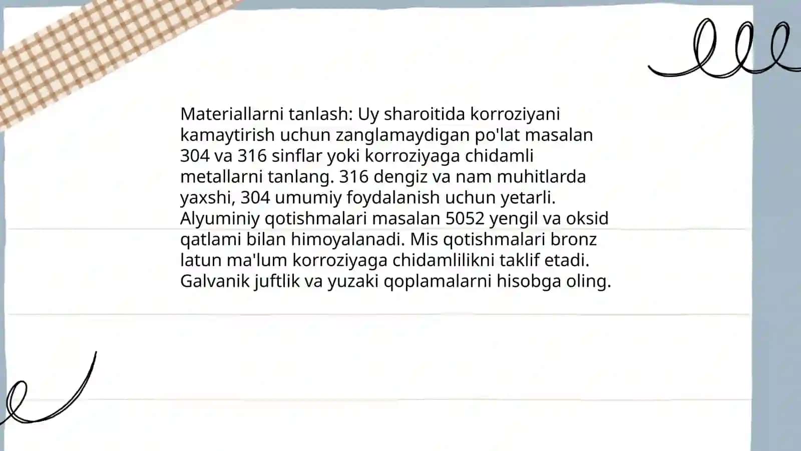 Uyda korroziyani kamaytirish usullari 3