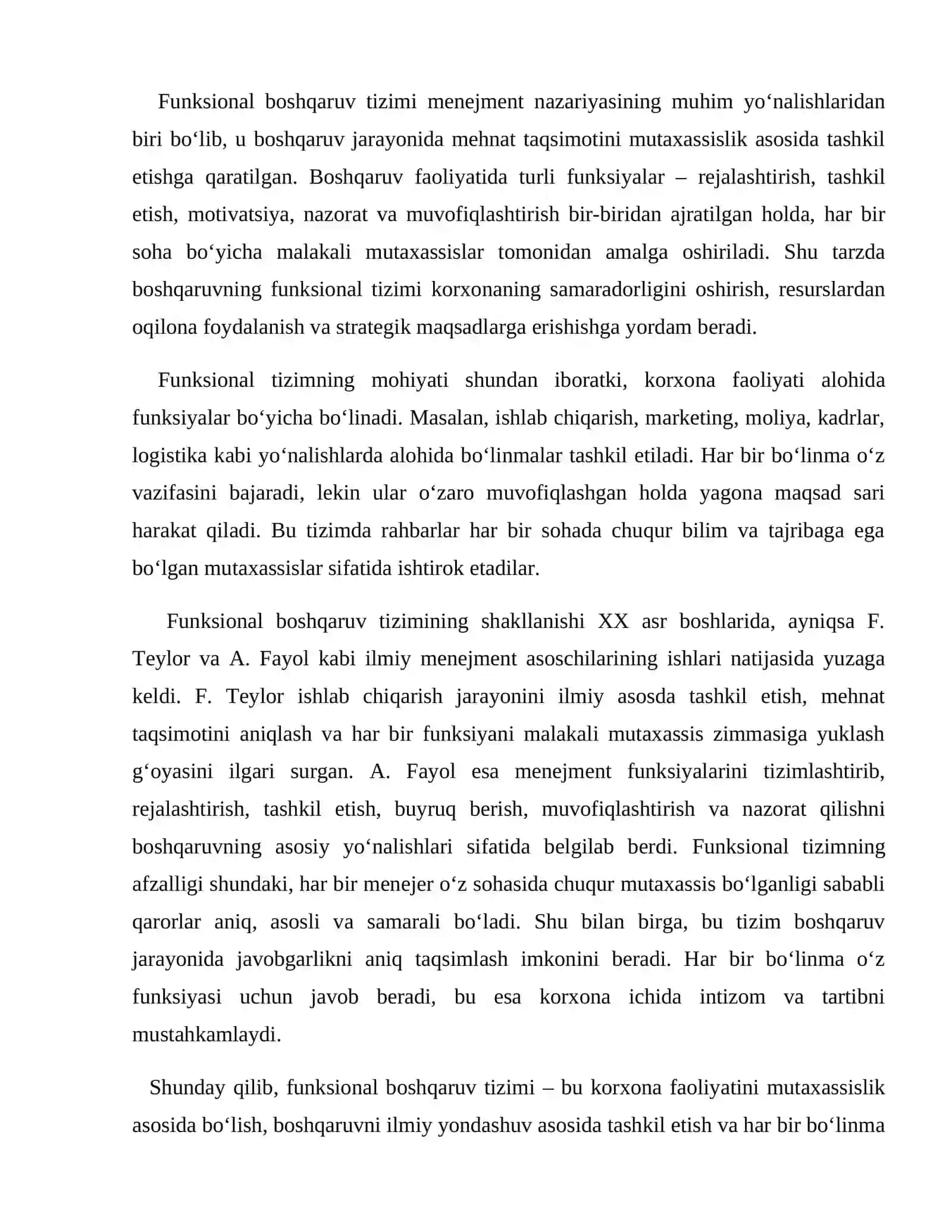 Menejmentda funksional tashkiliy tizim 3