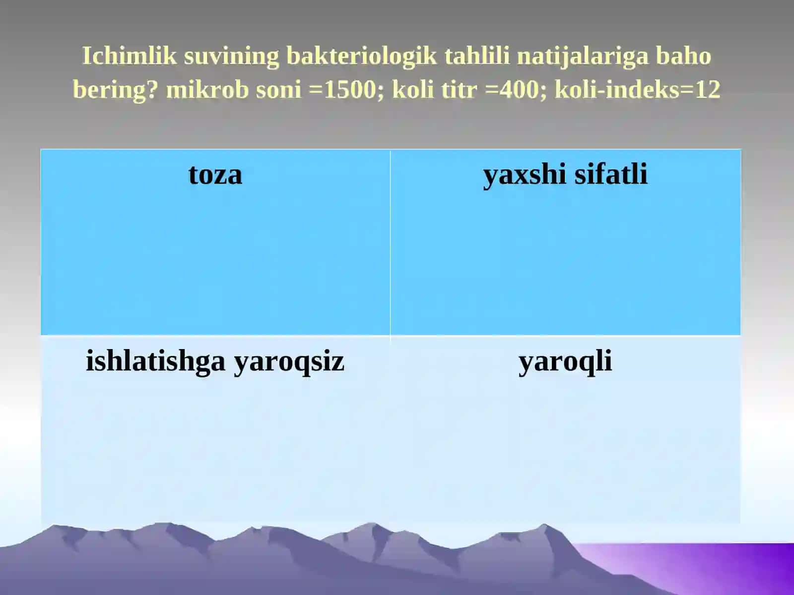 Sovuq" sterillash usuliga quyidagilardan qaysi biri kiradi? 3