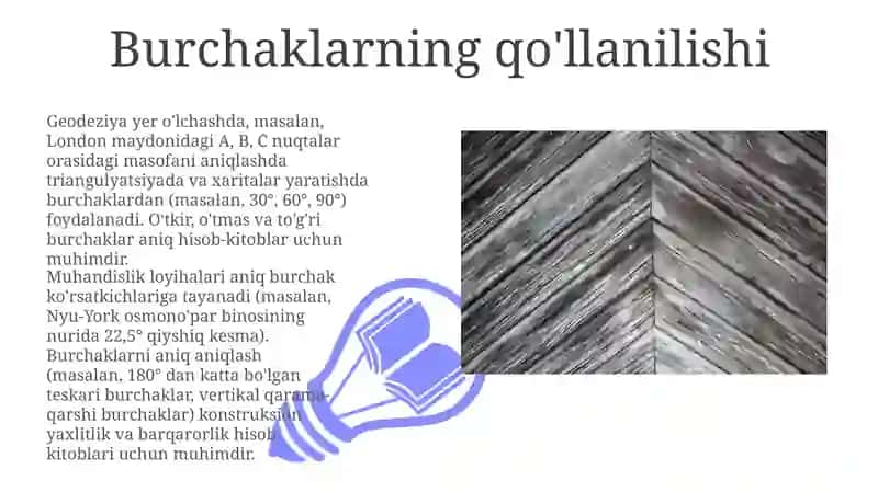 Burchak o'lchovlari turlarini aniqlash 3