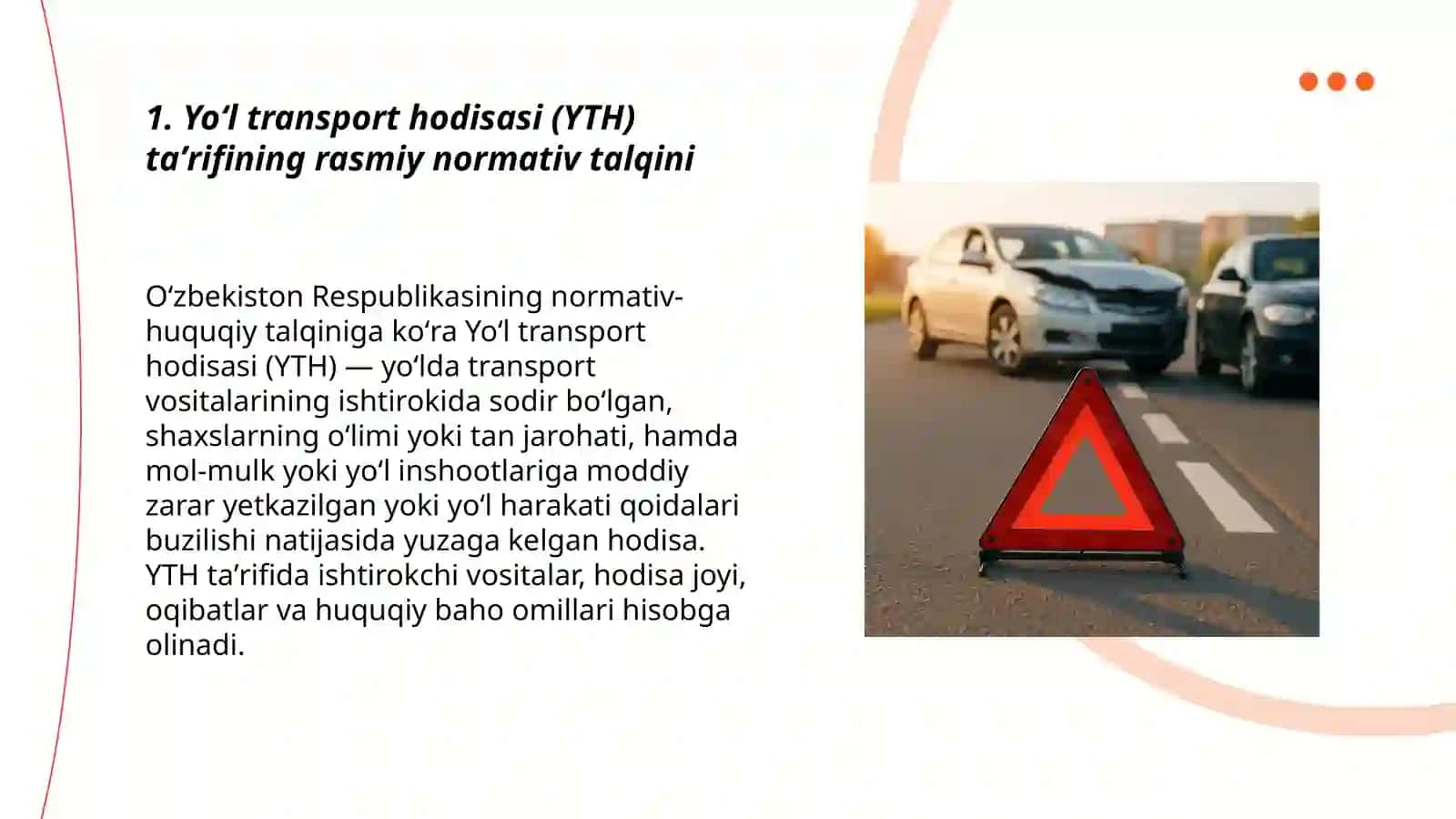 Yoʻl transport hodisasining tarifi turlari va ularning miqdori haqida maʼlumotlar 3