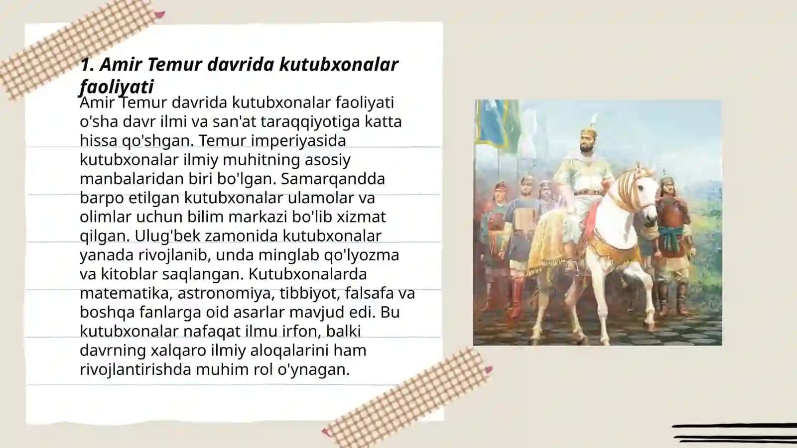 Amir Temur va temuriylar davridagi kutubxonalar 3