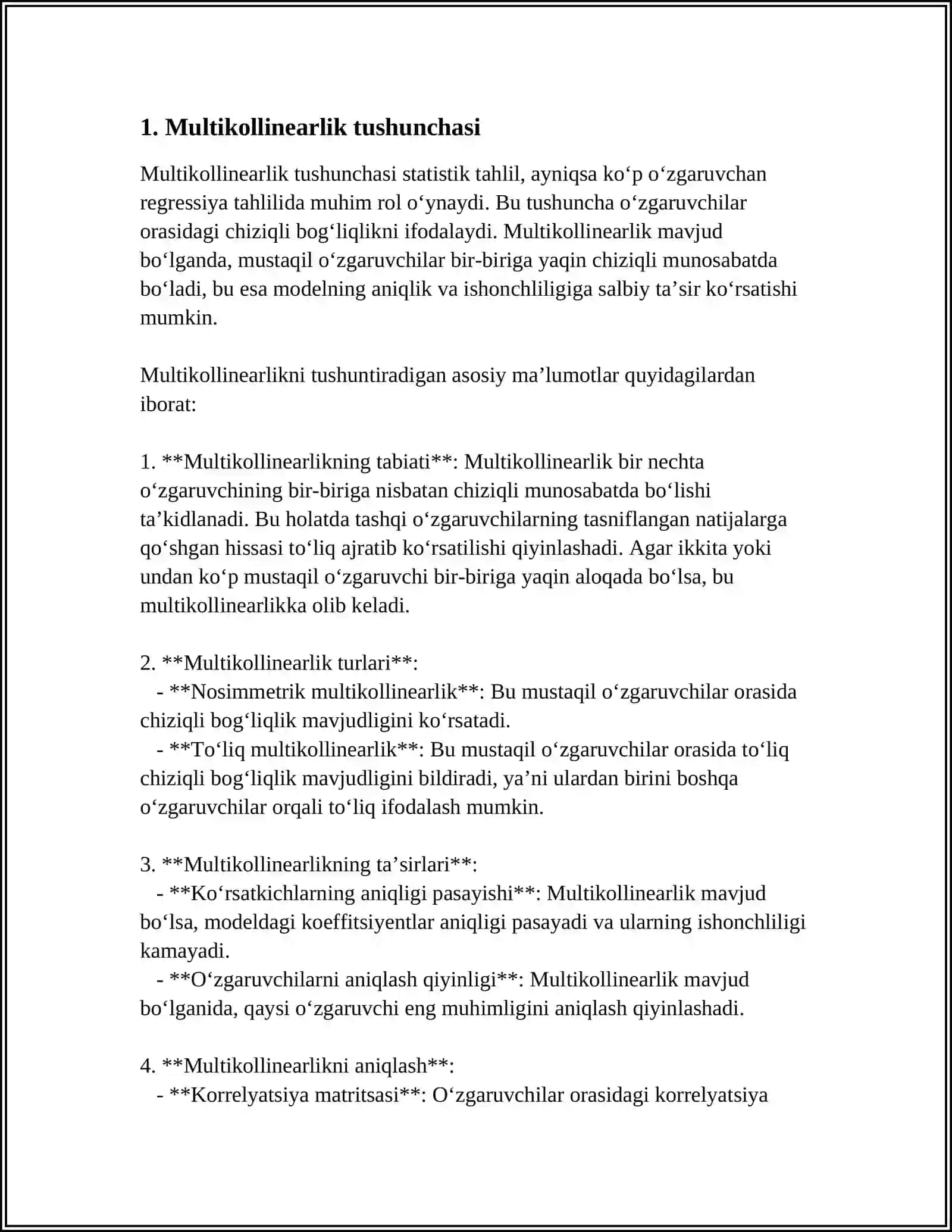 MULTIKOLLENIARLIK VA UNI YO’QOTISH USULLARI 3