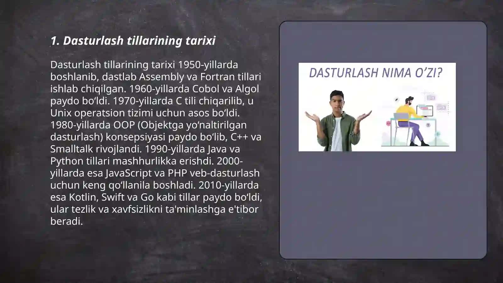 Dasturlash tillari haqida umumiy ma'lumot 3