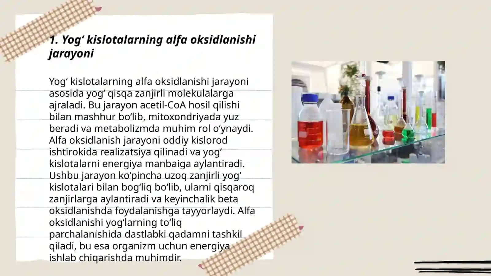 Yog‘ kislotalarning alfa oksidlanishi ahamiyati va buzilishi 3