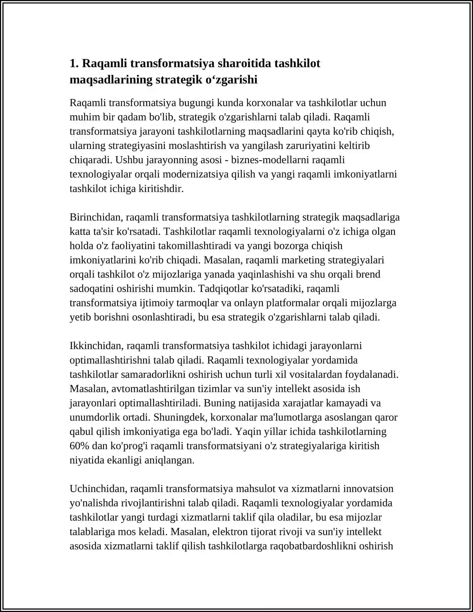 RAQAMLI TRANSFORMATSIYA SHAROITIDA TASHKILIY MAQSAD VA PERSONAL SIYOSATINING EVOLYUTSIYASI 3