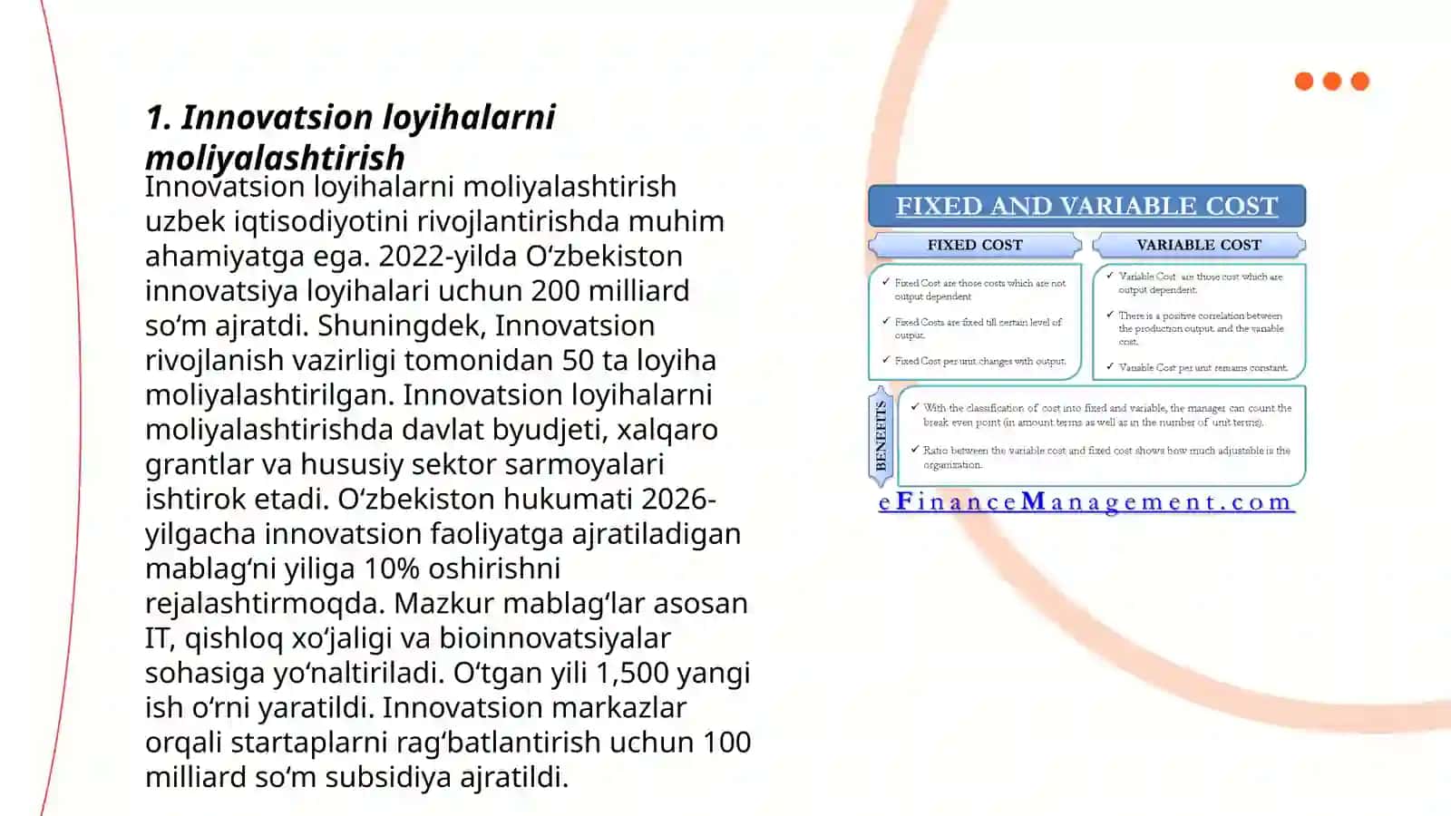 Innovatsion xarajatlarni boshqarish usullari 3
