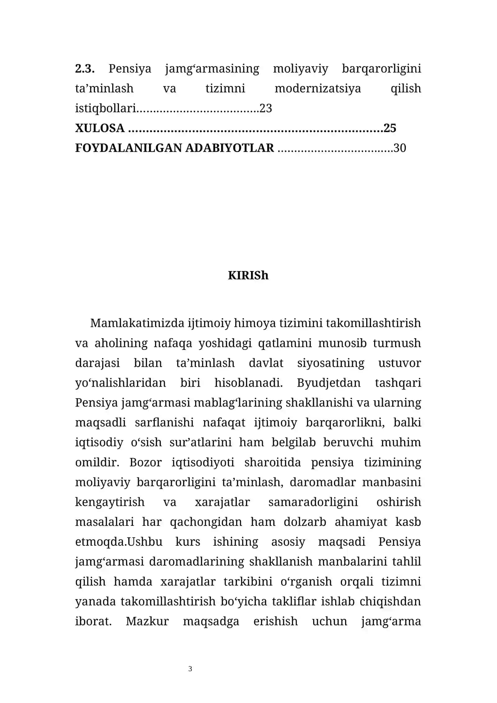Pensiya jamg’armasining daromadlari va xarajatlari 3
