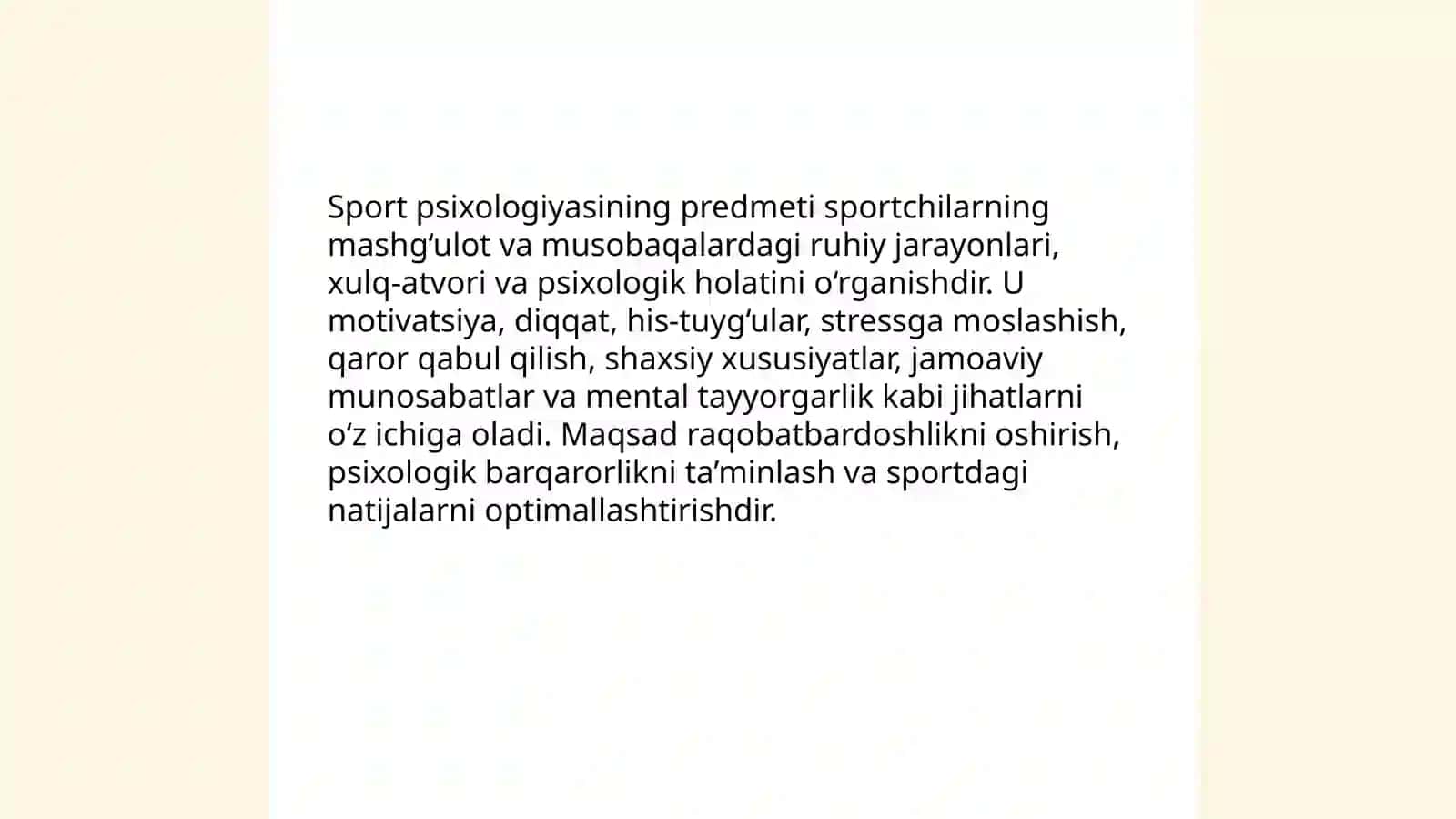 Sport psixologiyasining predmeti, maqsad va vazifalari 3