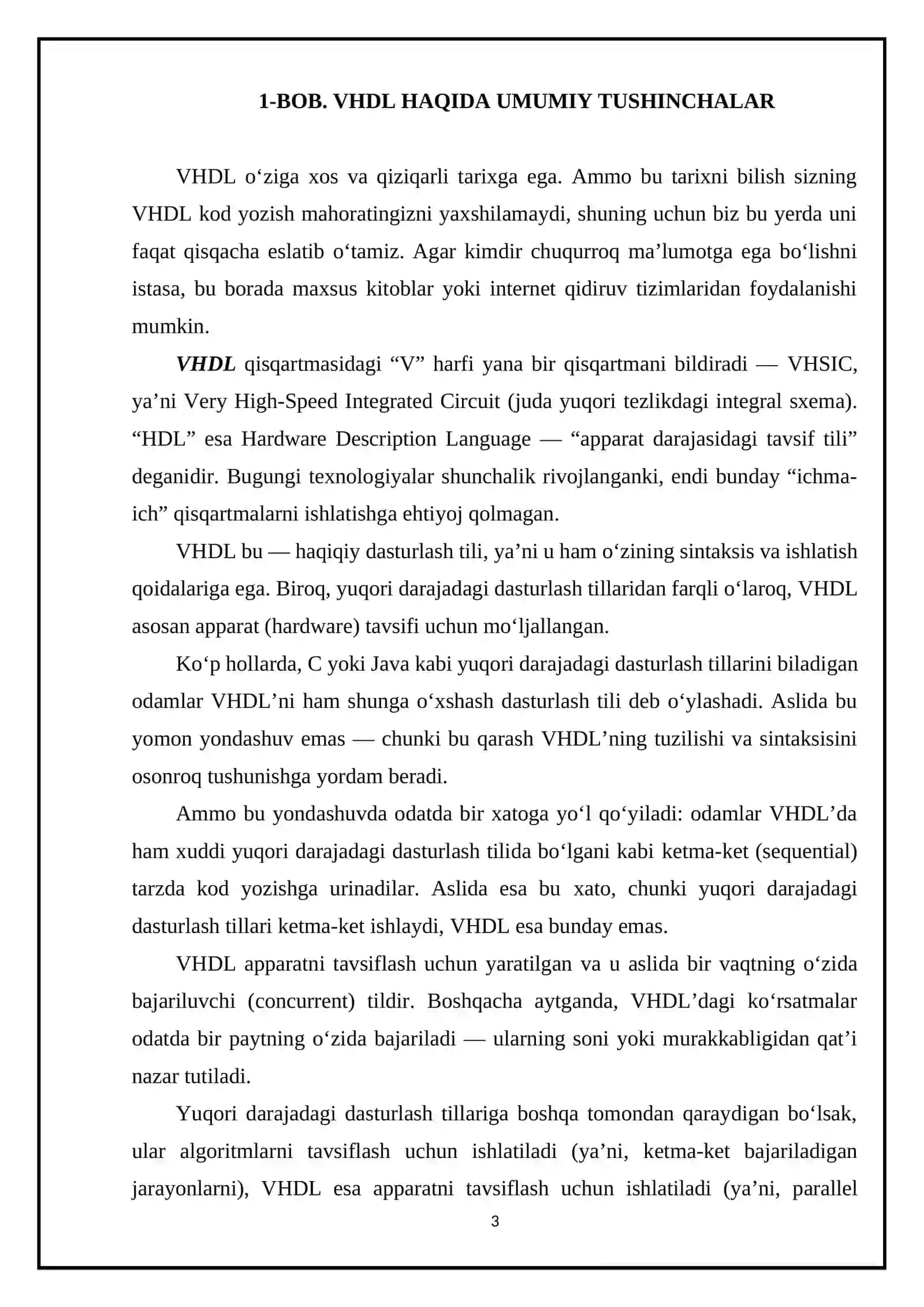 “VHDL tilining sintaksik konstruksiyasi va asosiy tushunchalari” 3