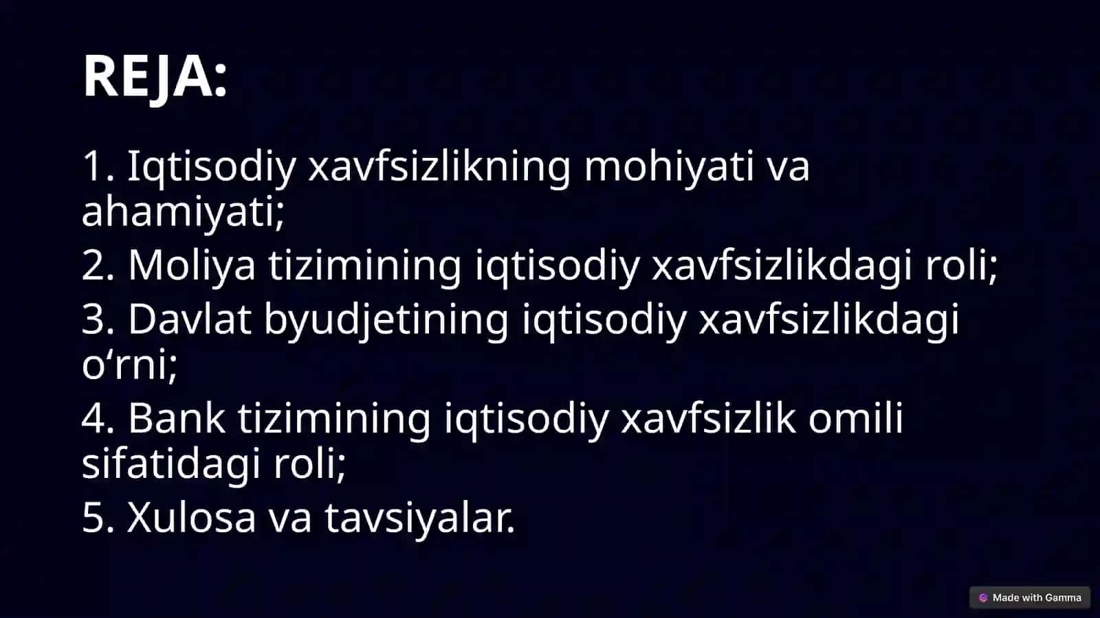 Moliya, pul-kredit tizimida iqtisodiy xavfsizlikni taʼminlash dastaklari 3