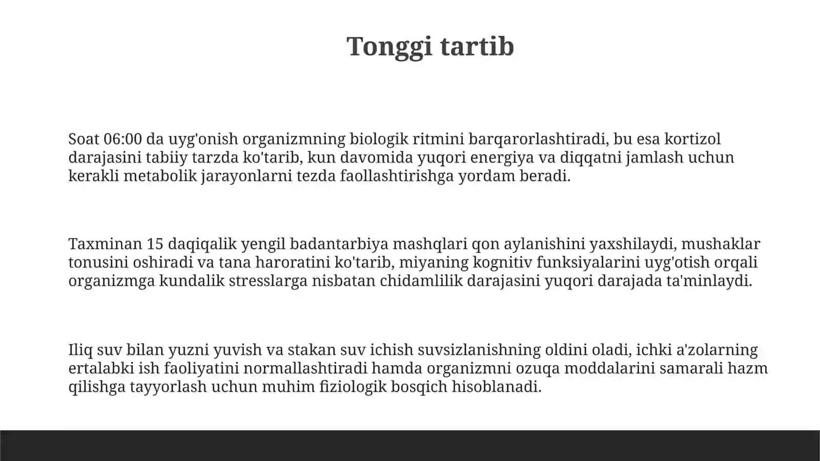 Tonggi tartib va nonushta 3