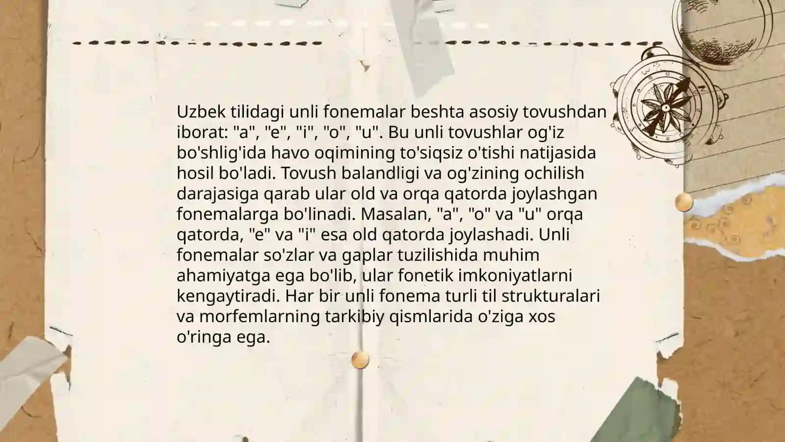 Unli va undosh fonemalar tasnifi 3