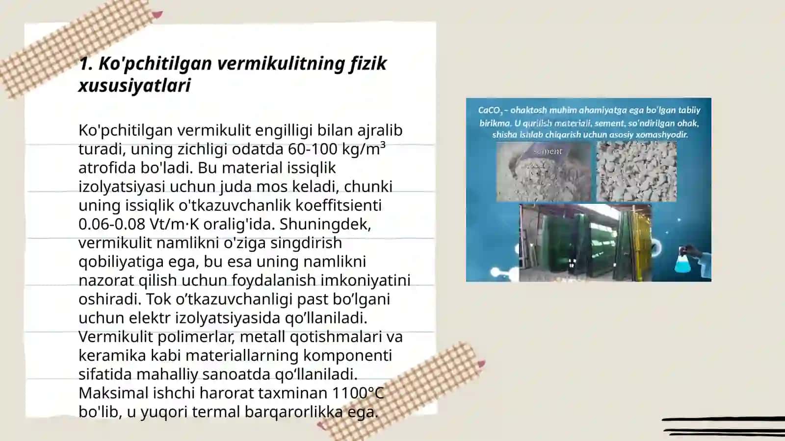 Ko'pchitilgan vermikulit va undan mahsulotlar ishlab chiqarish 3