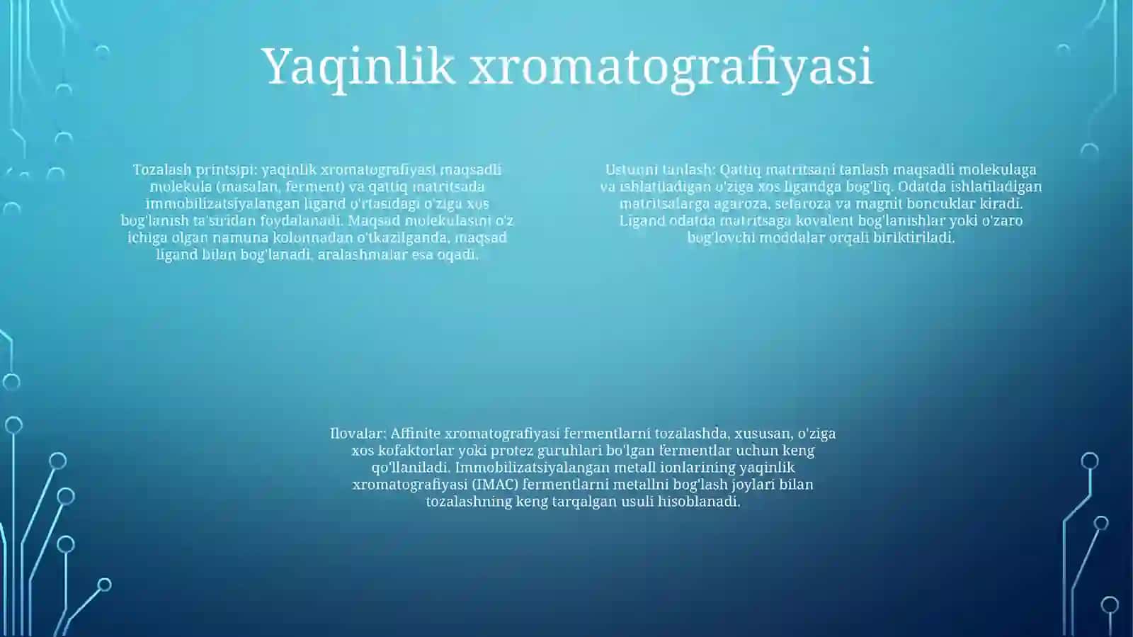 Xromatografik Usullar BilanFermentlarniTozalash 3