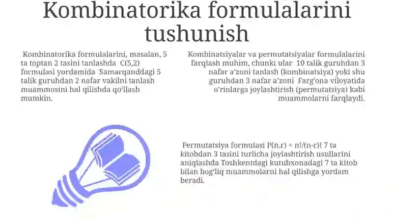 Kombinotorika Formulalarini Qo'llash Mumkin Bo'lgan Muammolarni Aniqlash 3