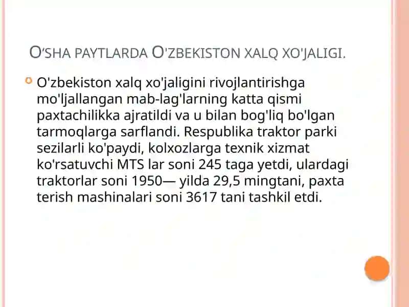 O’zbekistonda 50-70yillarda paxta yakkaxokimligining kuchayishi va ekologik muammolarning kelib chiqishi 3