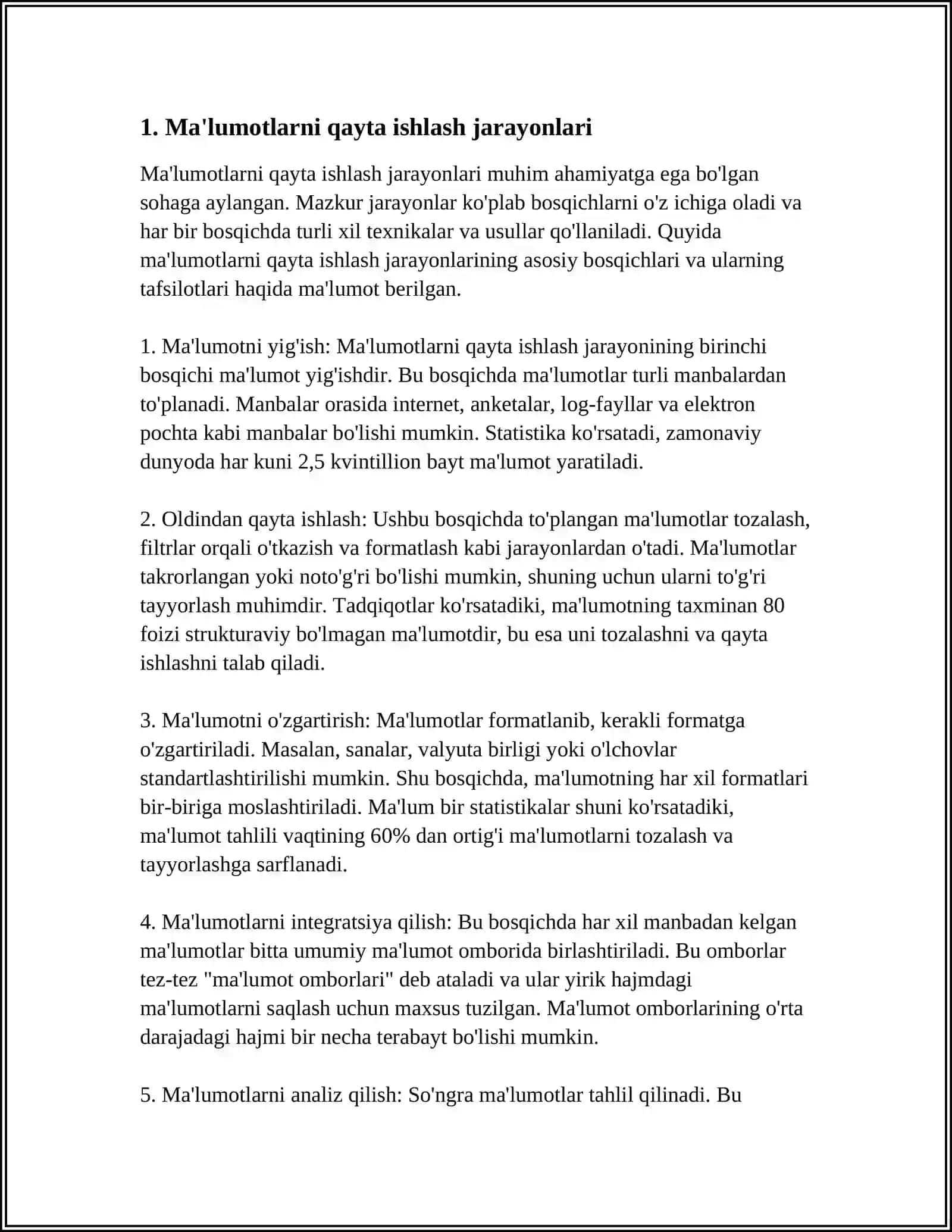 MA’LUMOTLARNI TANLASH VA ULAR USTIDA AMALLAR 3