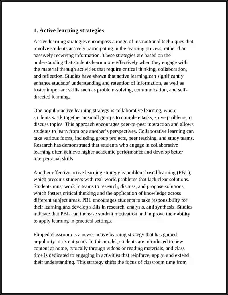 Active learning strategies 3