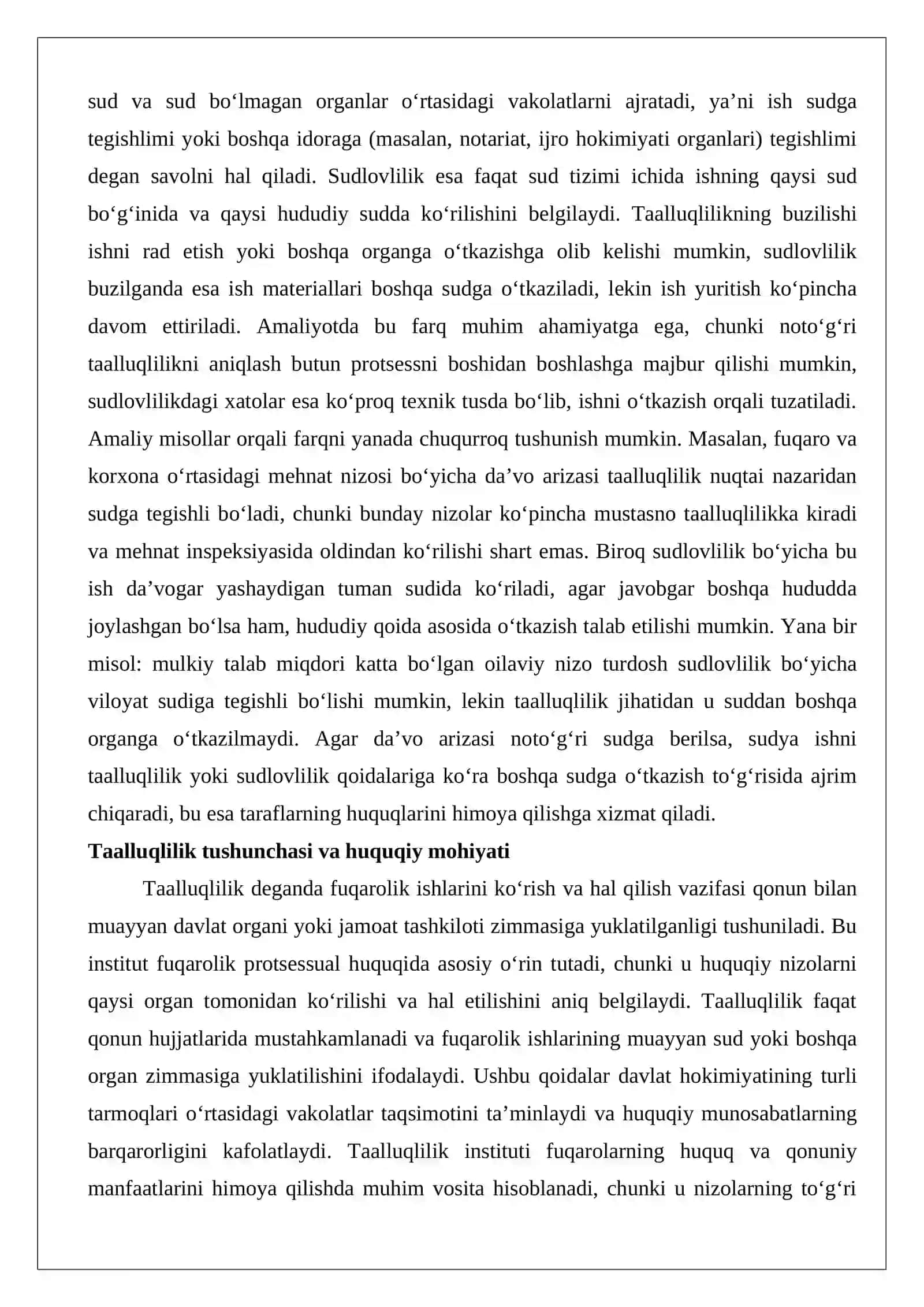 Taalluqlilikni sudlovlilikdan farqi 3