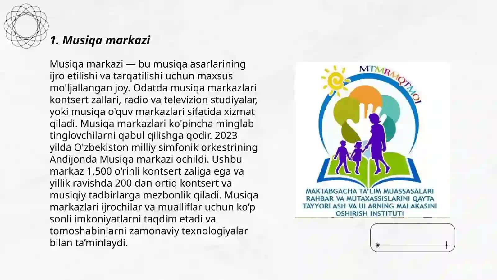 Maktabgacha taʼlim tashkilotlarida markazlar boʻyicha 3