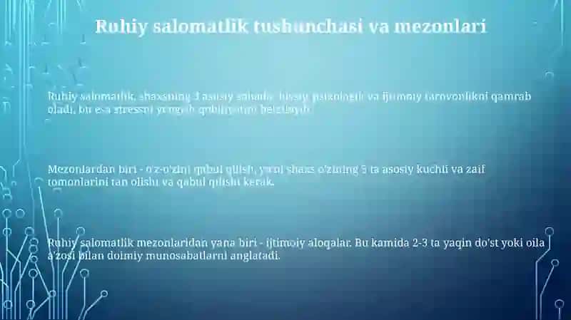 Ruhiy salomatlik tushunchasi va mezonlari 3