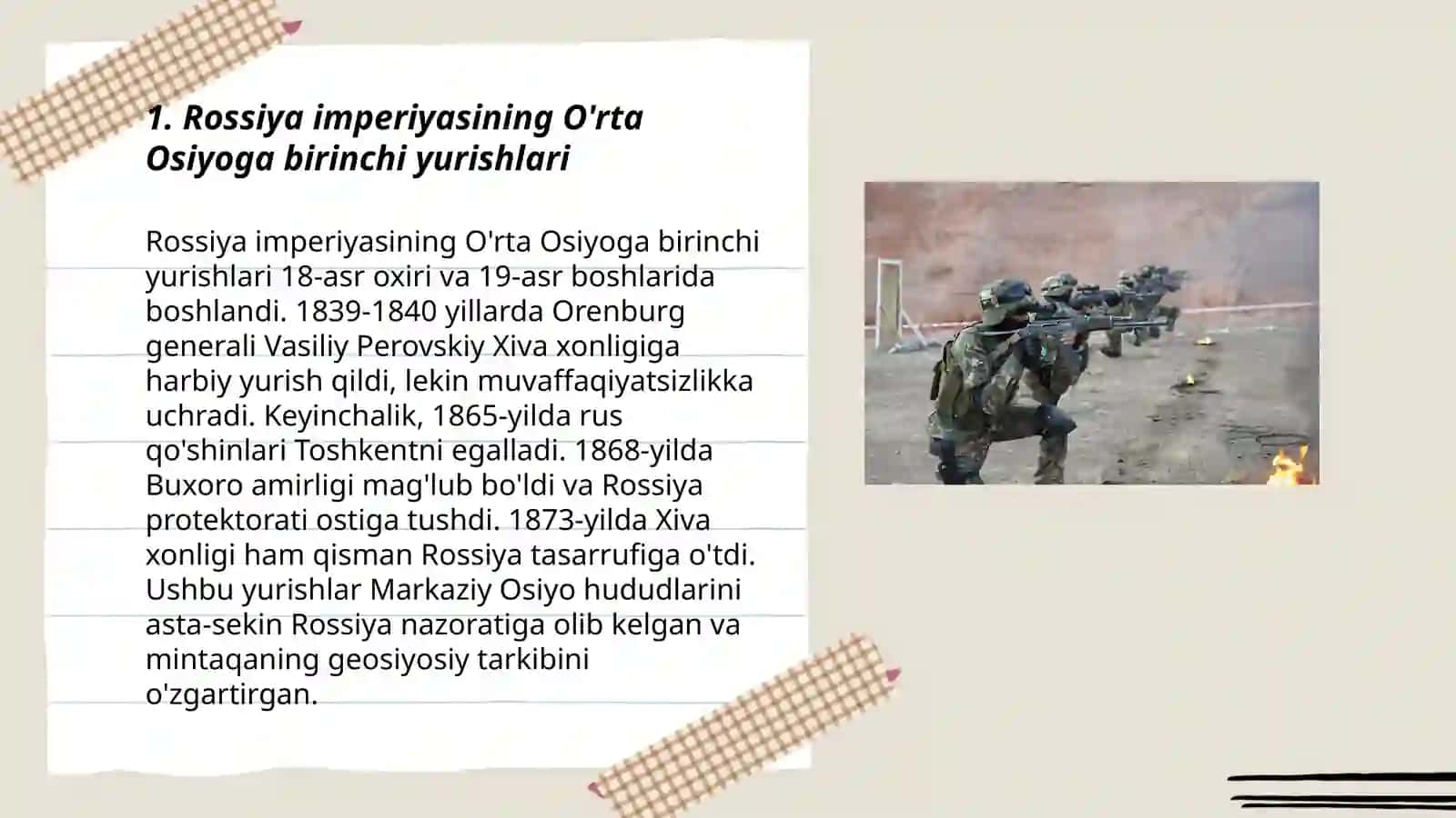 Rossiya imperiyasining O'rta Osiyoga harbiy yurishlari 3