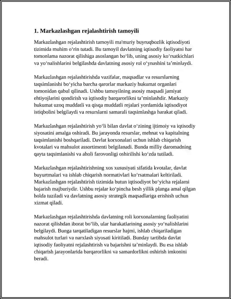 MA'MURIY BUYRUQBOZLIK IQTISODIYOTINING ASOSIY TAMOYILLARI 3