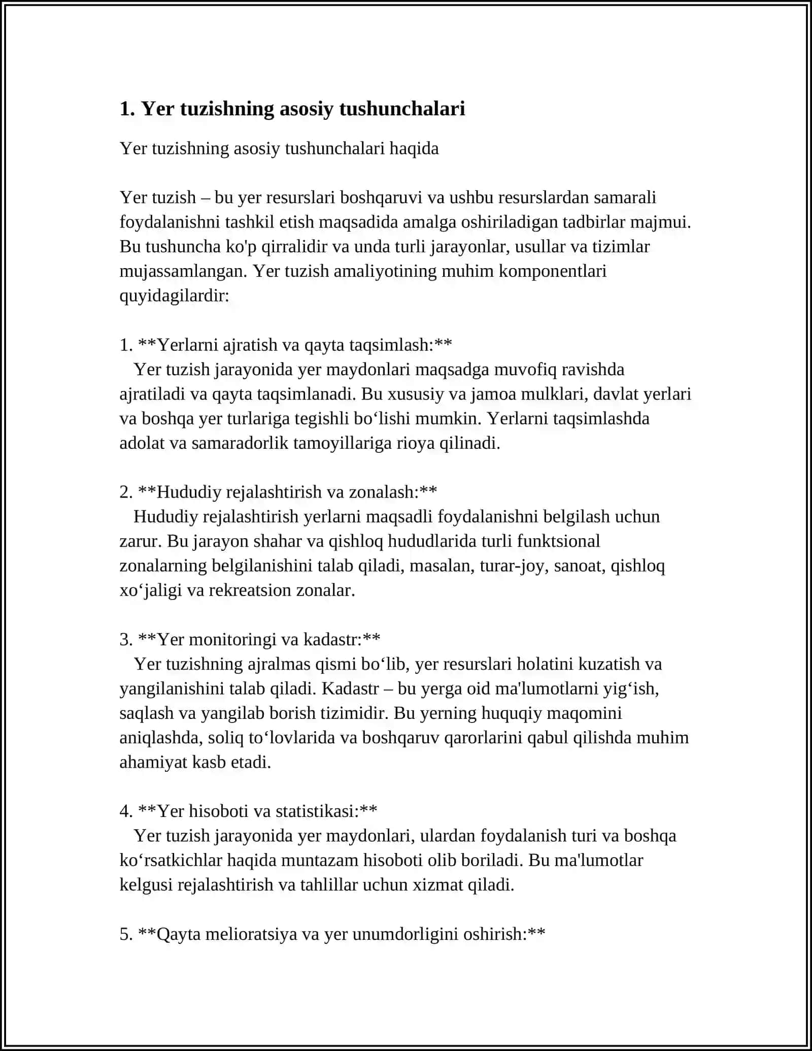 XOʻJALIKLARARO YER TUZISH 3