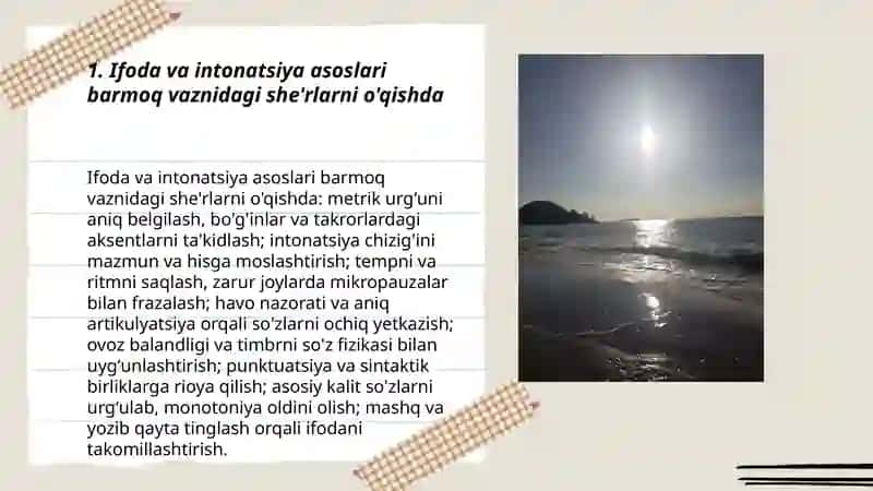 Ifoda va intonatsiya asoslari barmoq vaznidagi she'rlarni o'qishda 3