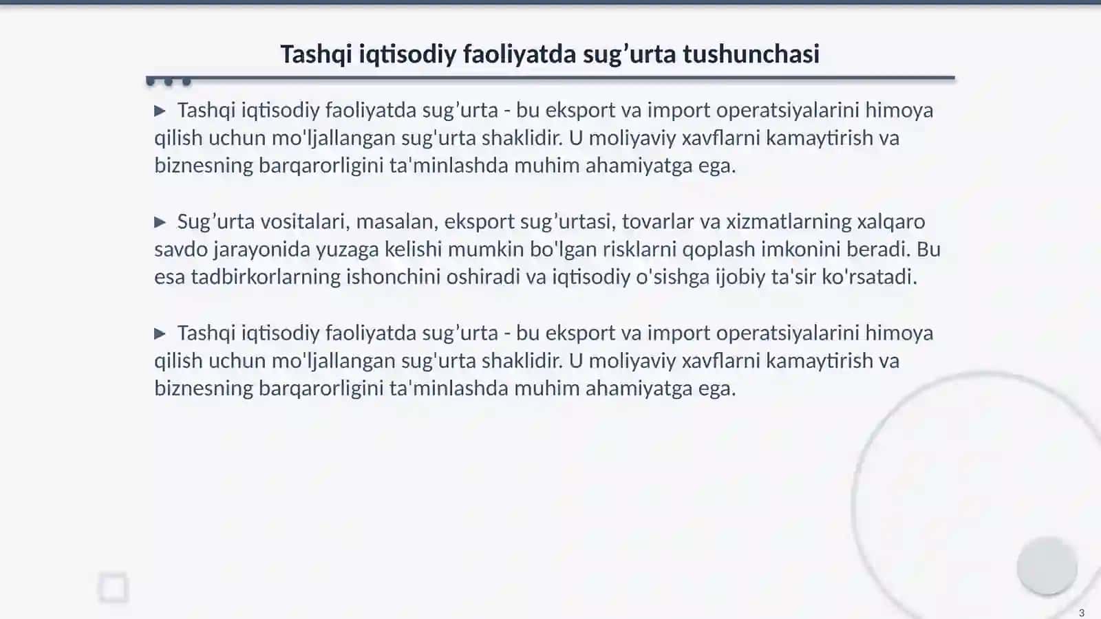 Tashqi iqtisodiy faoliyatda sug’urta 3