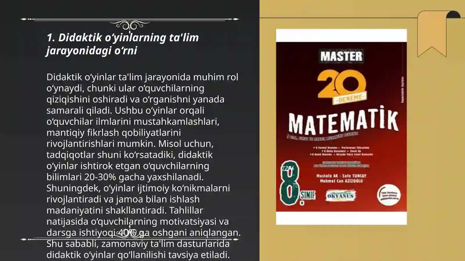 Matematik bilim berishda didaktik oʻyinlar tayyorlash 3