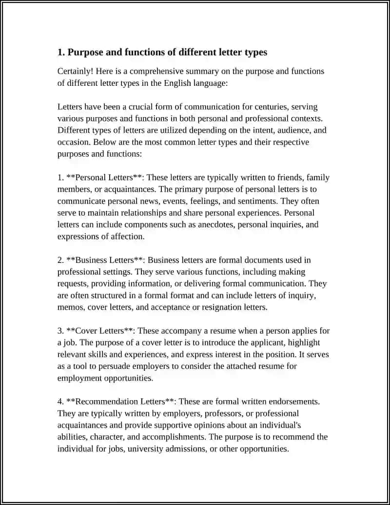 LETTER WRITING GENERAL RULES TYPES OF LETTERS 3