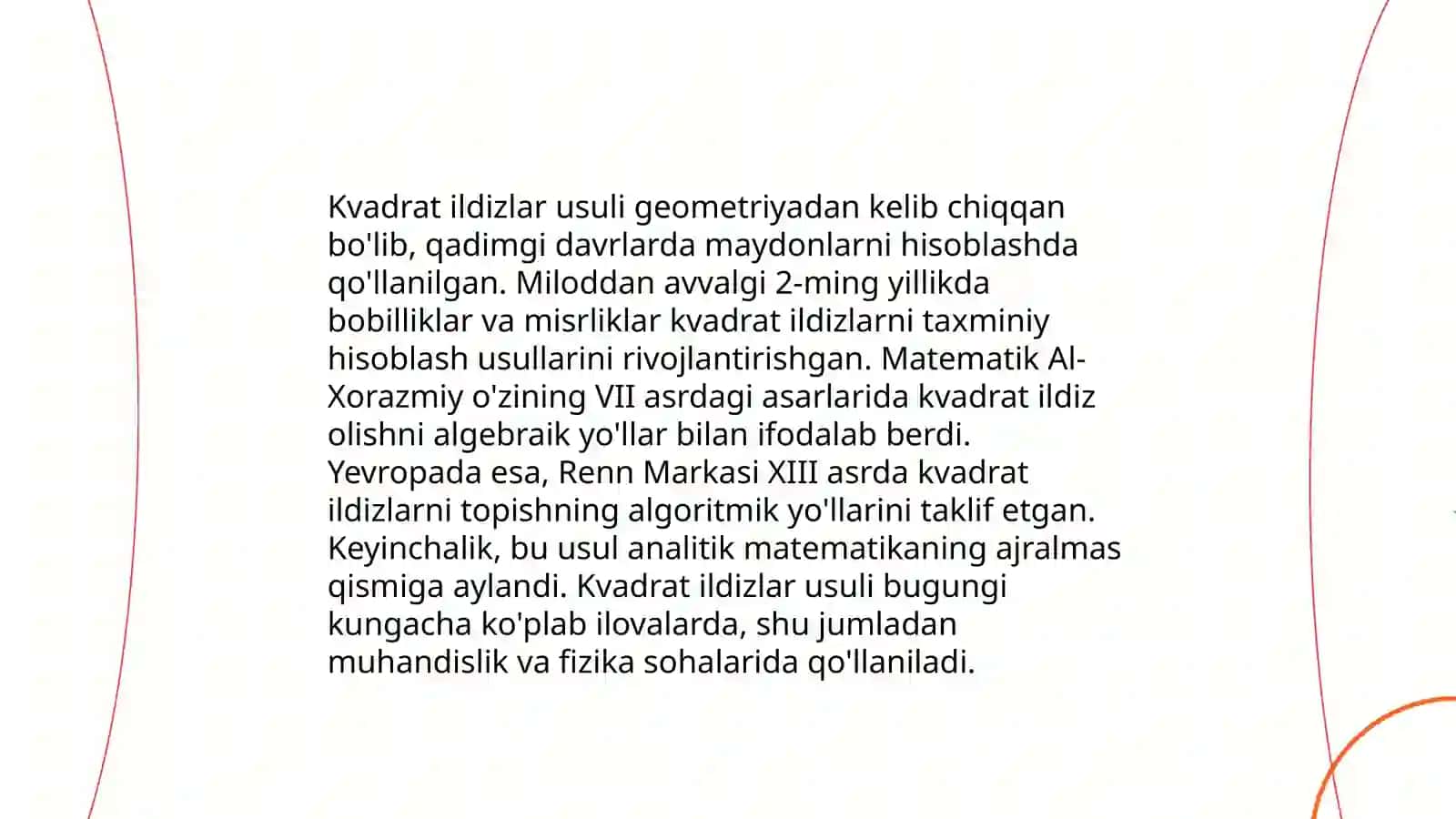 Kvadrat ildizlar usuli 3