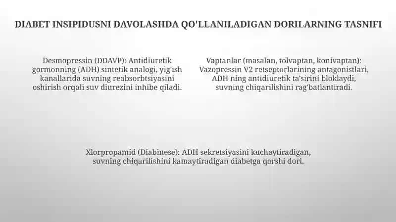 Qandsiz Diabetni Davolashda Ishlatiladigan Dori Vositalari 3