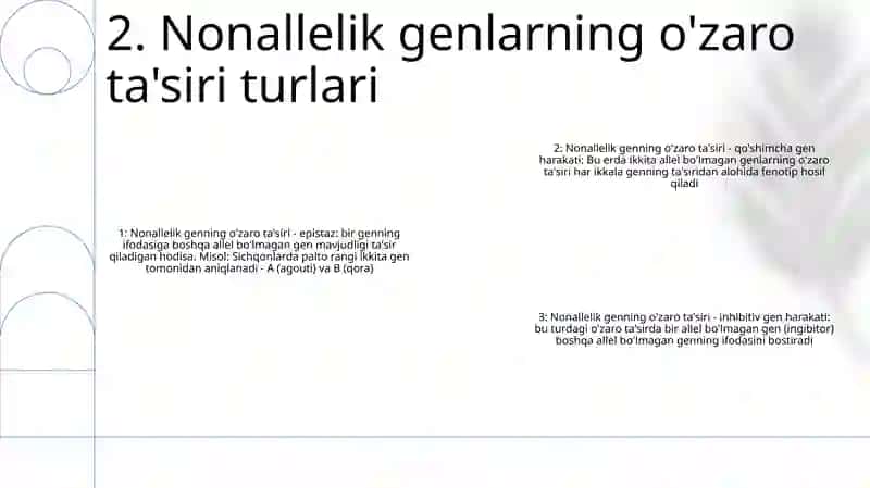 Noaller Genlarning OʻZaro Tasiri Turlariga Doir Masalalar Yechish 3
