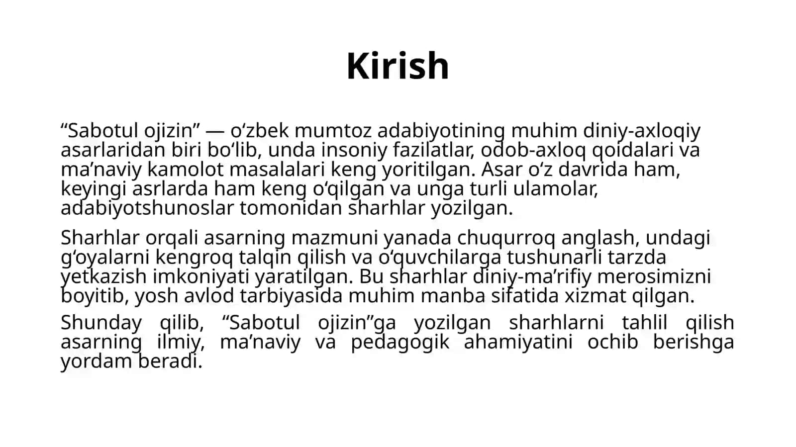 "Sabotul ojizin"ga yozilgan sharhlar tahlili 3