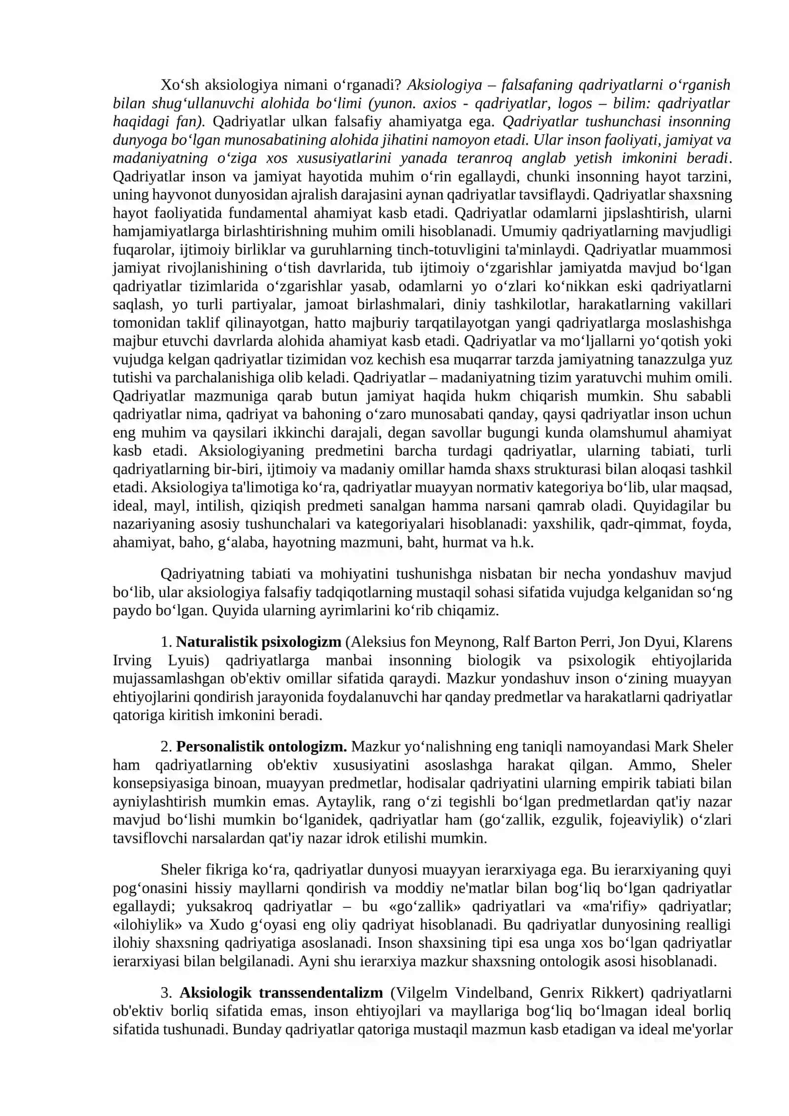 Qadriyatlar falsafasi (aksiologiya) 3