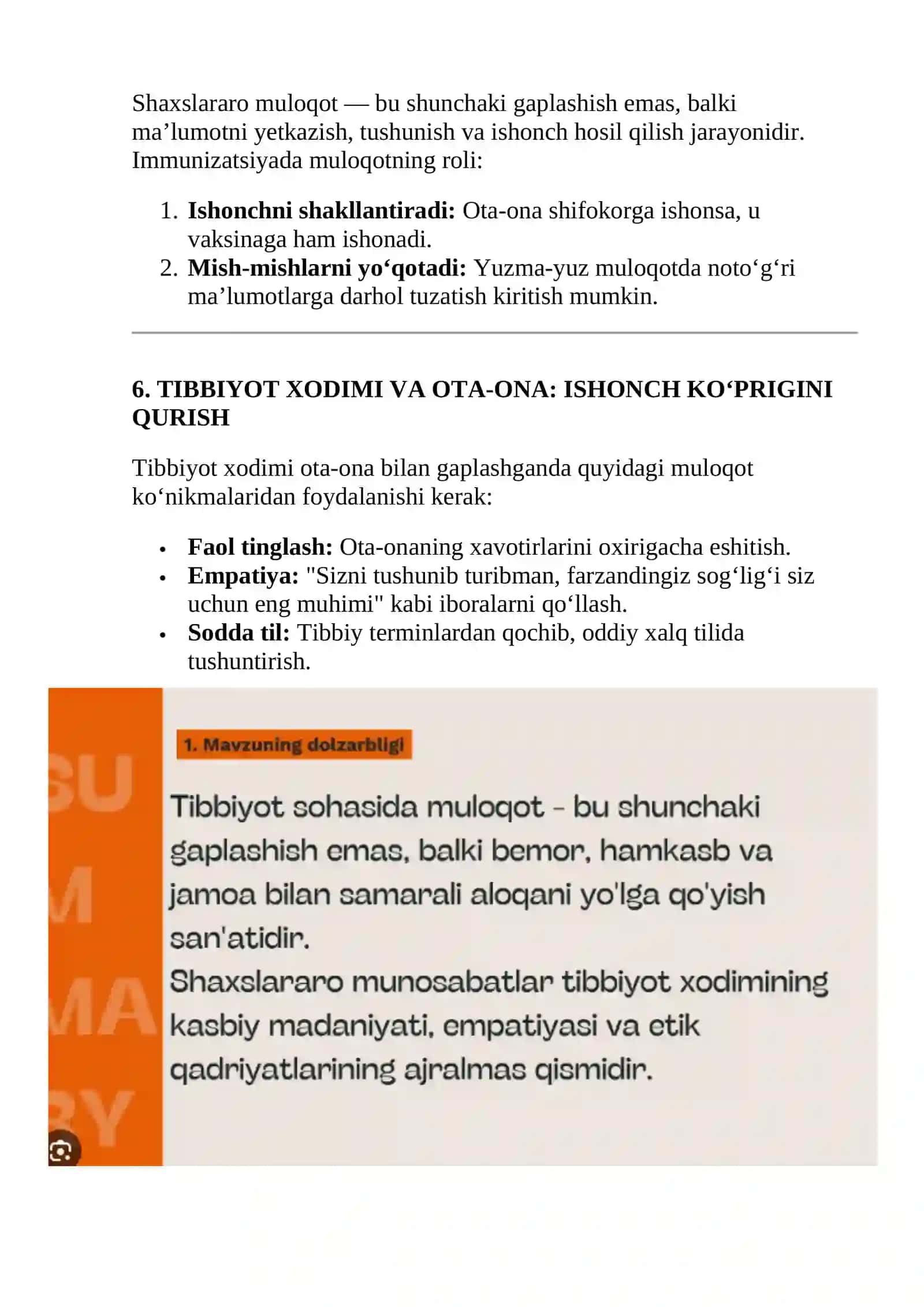 Immunizatsiyadagi muammolar va shaxslararo muloqotning ahamiyati 3