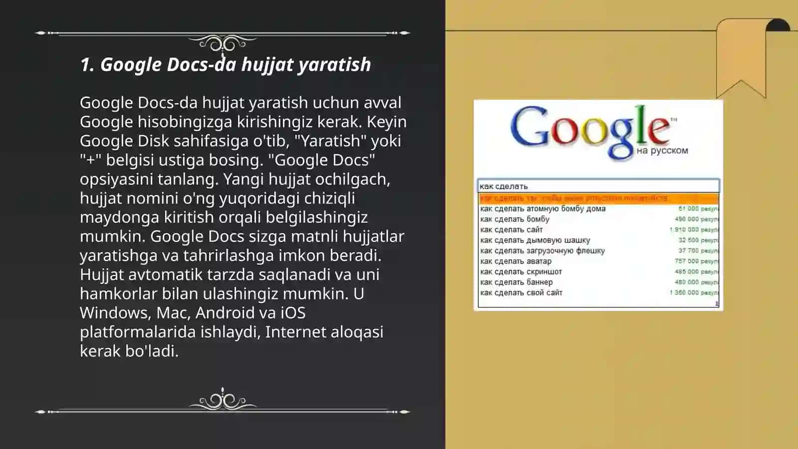 Google Docs-da hujjat yaratish 3