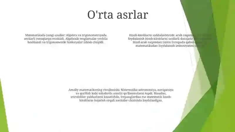 Matematikaning Rivojlanish Davri 3