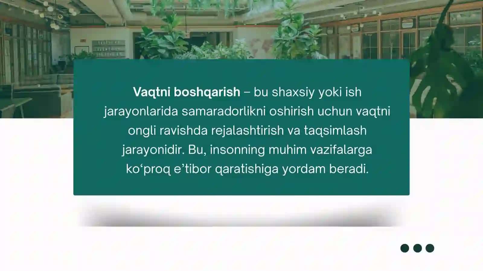 Vaqtni Boshqarish 3
