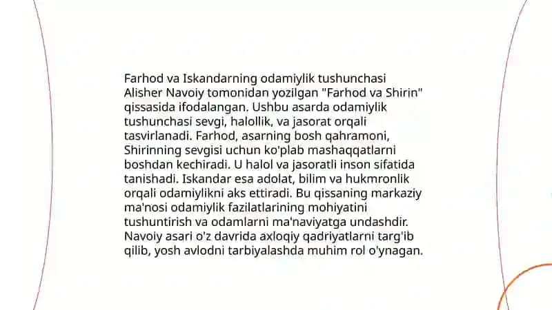 Farhod va Iskandar obrazlarida odamiylik xislatlarining talqini 3