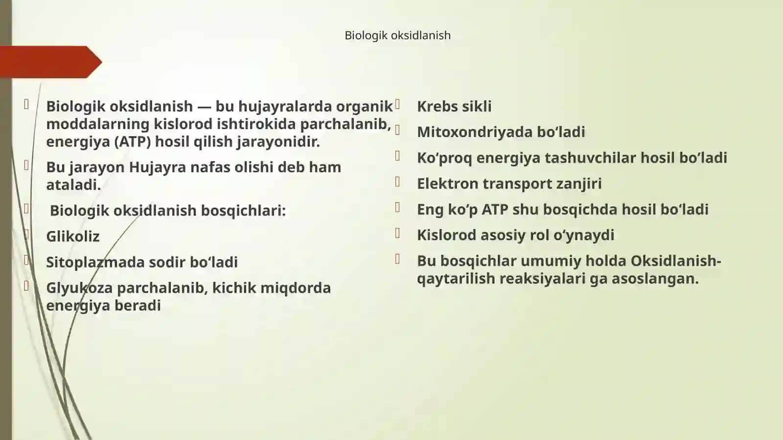 Bilelektrogenez va biologik oksidlanish tibbiyotdagi o'rni 3