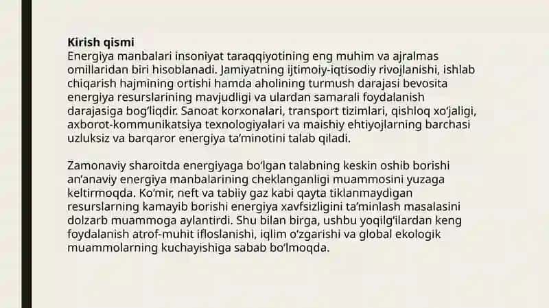 Energiyamanbalarining turlari va ularning zaxiralari 3