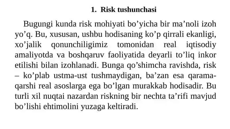 Moliyaviy risklarning mazmun-mohiyati, tasniflanishi va iqtisodiy jarayonlargataʼsiri 3