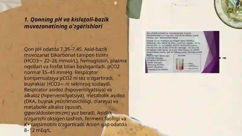 Qonning fizik kimyoviy xususiyatlari o'zgarishlari 3