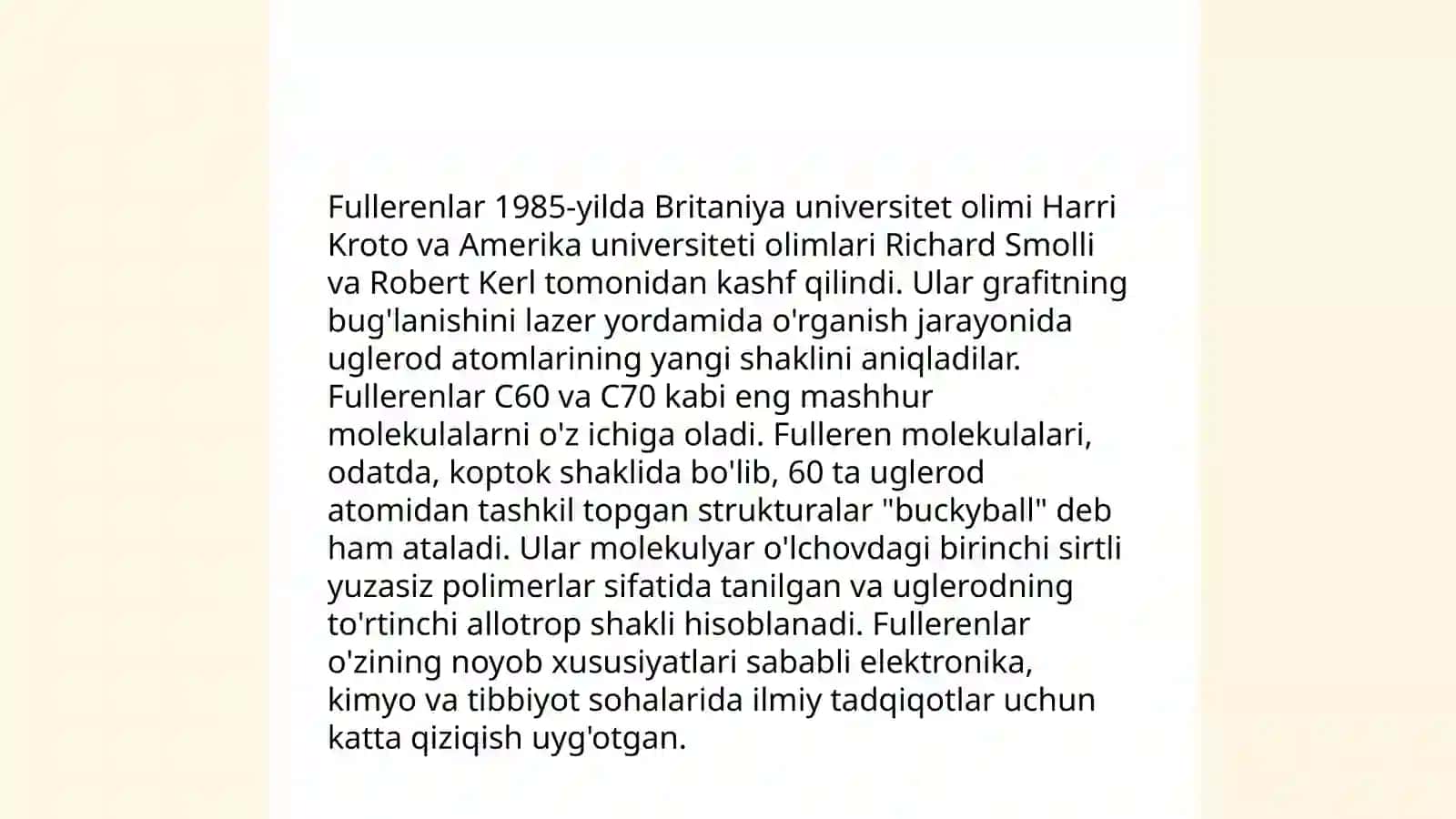Fullerenning metallik xosilalari, xossalari va tuzilishi 3