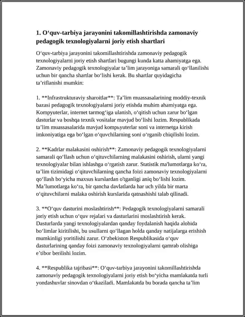 O‘QUV-TARBIYA JARAYONINI TAKOMILLASHTIRISHNING PEDAGOGIK SHARTLARI 3