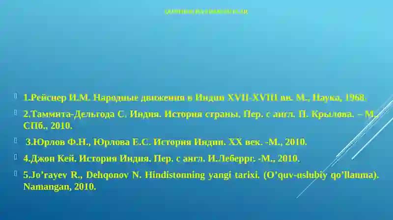 Hindiston yangi davrda: tarixiy rivojlanishning asosiy voqealari va jarayonlari 3